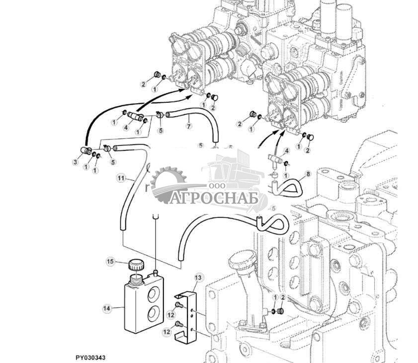 ДЕТАЛИ ОБРАТНОГО МАСЛОСЛИВА ДЛЯ ПЫЛЕЗАЩИТНОГО КОРПУСА 
